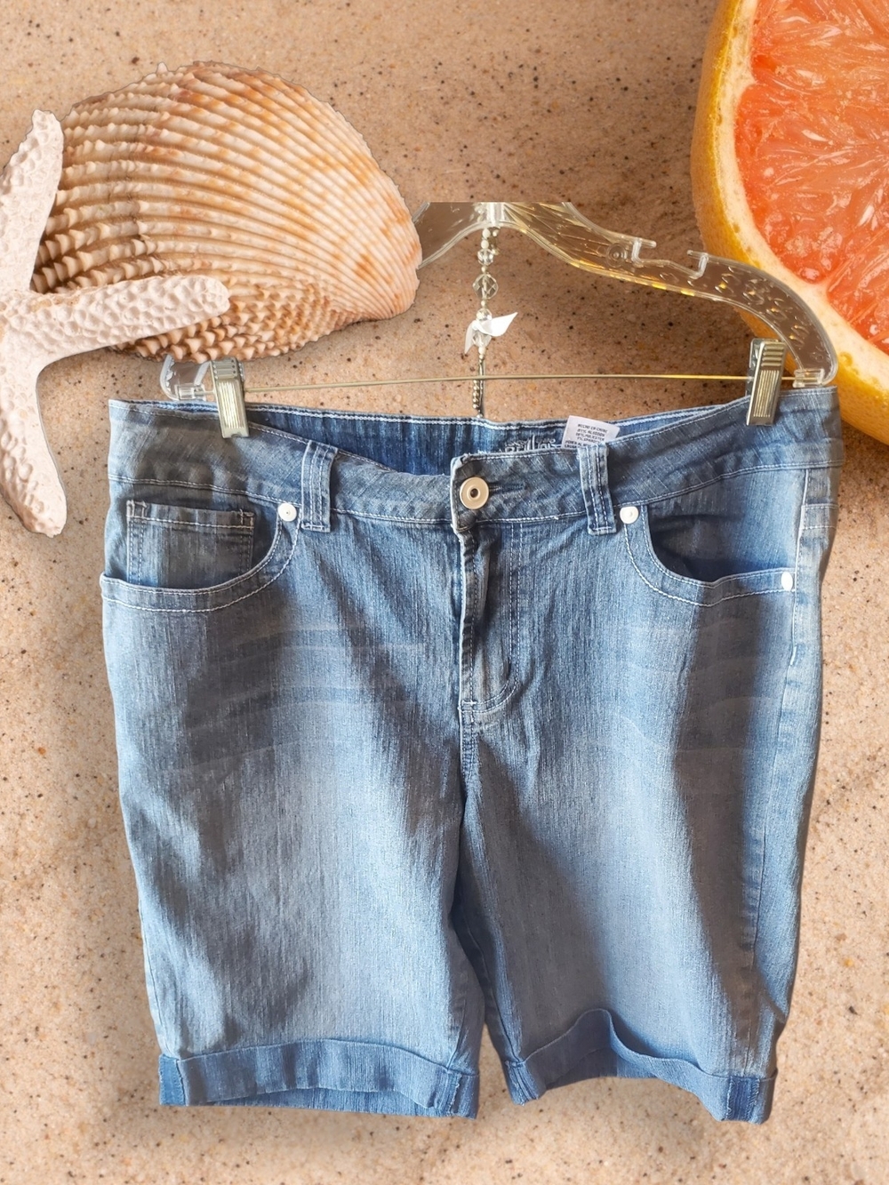 Revolt Jeans Light Blue Boyfriend Denim Shorts s16 NWOT